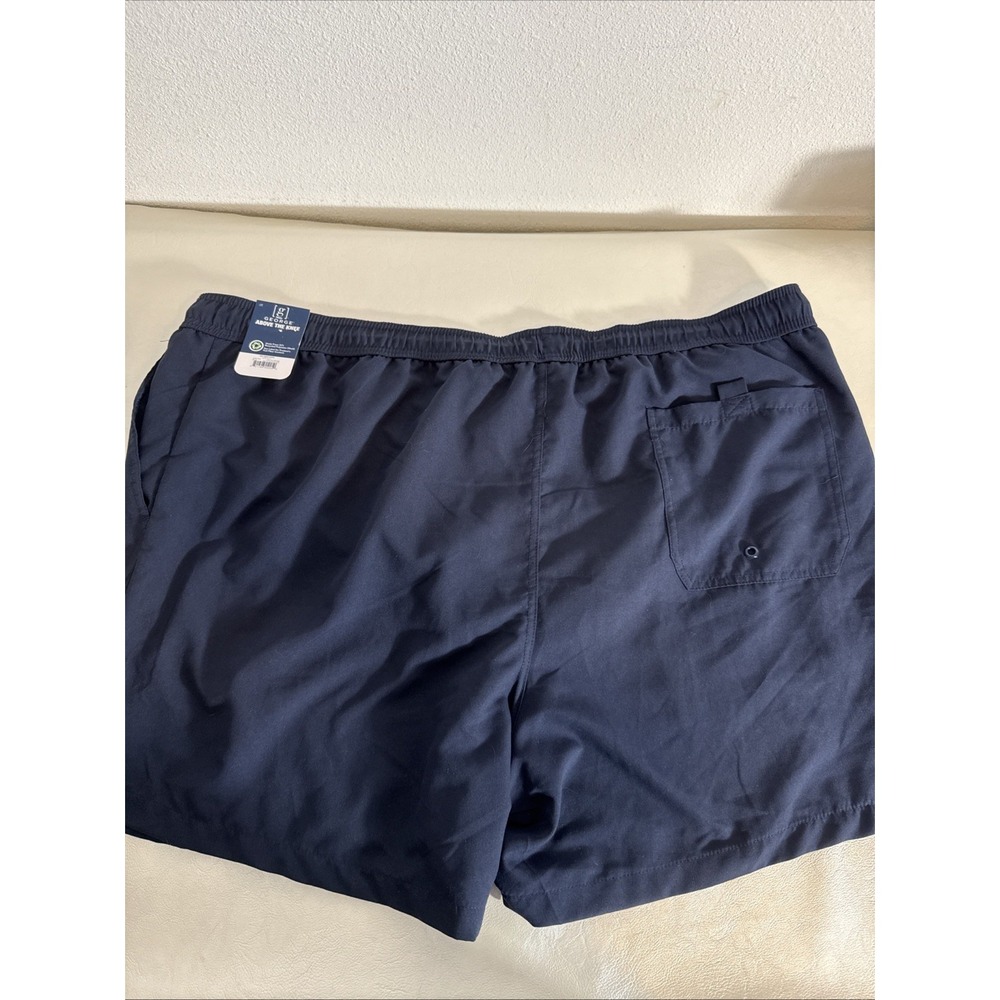 George Above the Knee Swim Shorts Mens Sz 3XL 48-50 Blue Pockets 6 in Inseam NEW